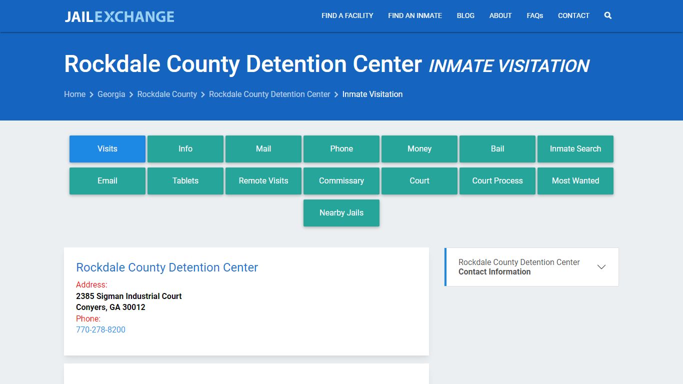 Inmate Visitation - Rockdale County Detention Center, GA - Jail Exchange